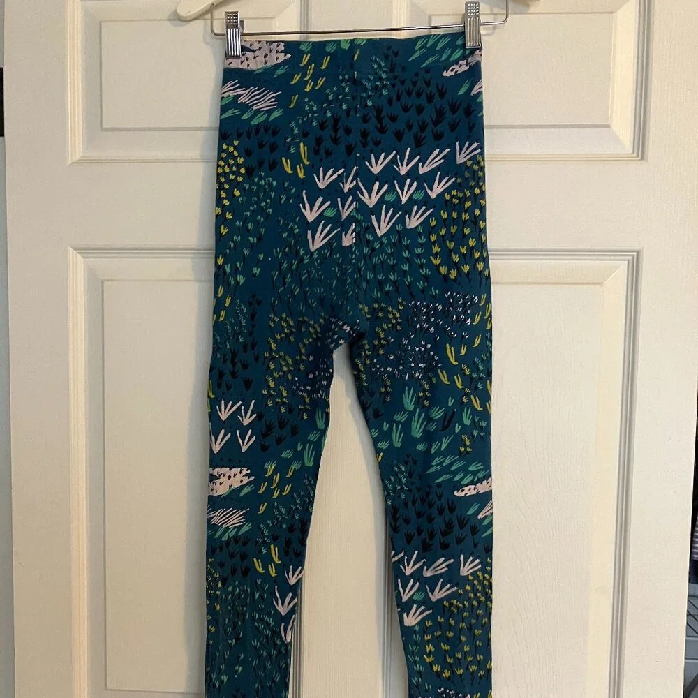 High Waisted Floral Leggings - Hand Printed Organic Cotton - Thief and Bandit - Picture 2 of 5